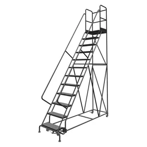 TRI-ARC KDSR112246-D3 Rolling Ladder 12 Step Steel Perforated | AH2DPG 25NW85