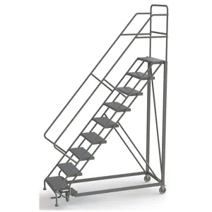 TRI-ARC UKDEC109246 Rolling Ladder 9 Steps Perforated Tread | AF9ADJ 29RJ53