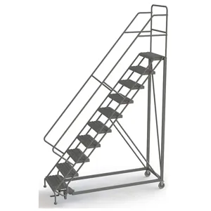 TRI-ARC UKDEC110246 Rolling Ladder 10 Steps Perforated Tread | AF9ADK 29RJ54