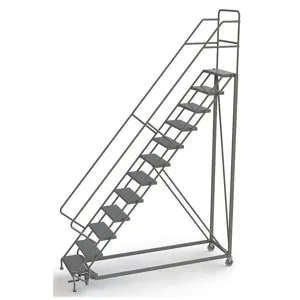 TRI-ARC UKDEC112246 Rolling Ladder 12 Steps Perforated Tread | AF8ZWP 29RJ56