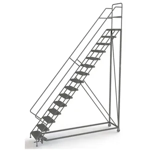 TRI-ARC UKDEC115246 Rolling Ladder 14 Steps Perforated Tread | AF9ADL 29RJ59