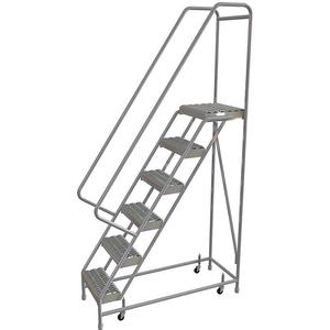 TRI-ARC WLAR106165 Rolling Ladder 6 Steps Serrated Tread | AF9AER 29RJ90