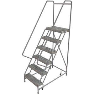 TRI-ARC WLAR106245 Rolling Ladder 6 Steps Serrated Tread | AF9AEX 29RJ96