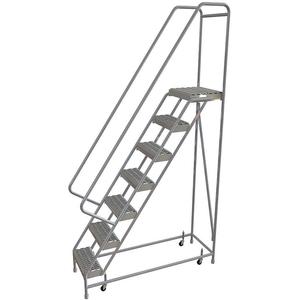 TRI-ARC WLAR107165 Rolling Ladder 7 Steps Serrated Tread | AB8VWL 29RJ91
