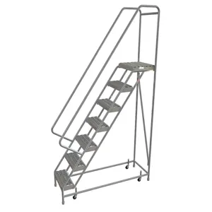 TRI-ARC WLAR107165 Rolling Ladder 7 Steps Serrated Tread | AB8VWL 29RJ91