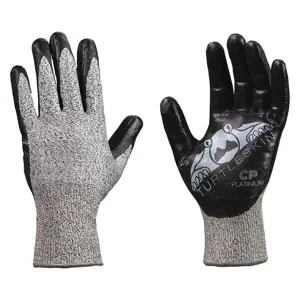 TURTLESKIN CPP-300 Cut Resistant Gloves Black/Silver Nitrile S PR | AG2MJY 31LK86