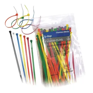 TY-RAP TY525M-CLRS Cable Tie Assorted Colors 7.31 In Pk100 | AF9LTU 30EK71