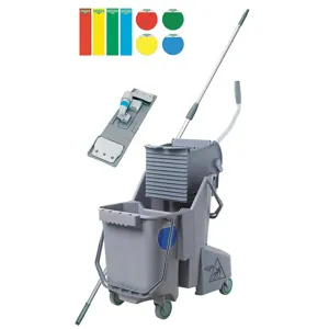 UNGER SCFPG Mop Bucket And Wringer 32 Quart Gray | AC2ULD 2MXA4