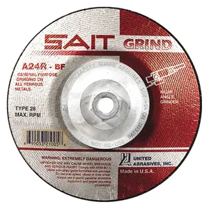 UNITED ABRASIVES-SAIT 21005 Depressed Center Wheel T28 7 inch 24 Grit | AH4RPT 35KH17