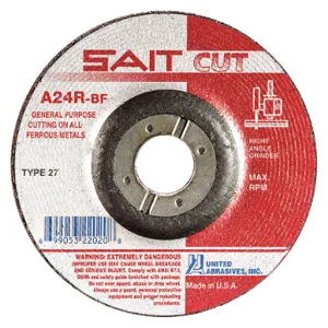 UNITED ABRASIVES-SAIT 22020 Depressed Center Wheel 4-1/2 Inch 24 Grit | AH4RPV 35KH19