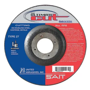 UNITED ABRASIVES-SAIT 22385 Center Wheel 5 Inch Diameter 7/8 Inch Arbor Hole 60 Grit | AF7VHU 22PT40