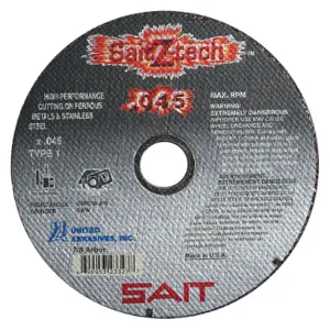 UNITED ABRASIVES-SAIT 23323 CutOff Wheel Z-Tech 4 x.045 x5/8 | AH4RQC 35KH27