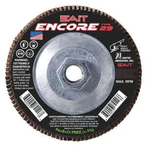 UNITED ABRASIVES-SAIT 71275 Flap Disc 36 Grit 5/8-11 inch Encore | AH7BPB 36RD45