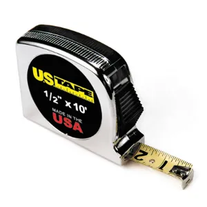 US TAPE 56705 Tape Measure 1/2 Inch x 10 feet Chrome feet/In | AJ2JHK 6FYA8