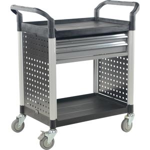 VESTIL CSC-2D Commercial Cart, 33x 19 Inch Size, 2-Shelf With Drawers | AG7PPT
