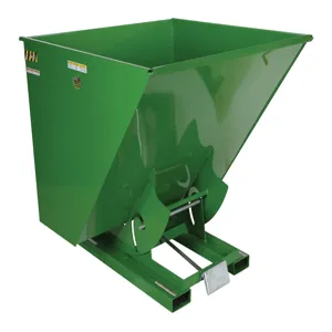 VESTIL D-100-HD-GRN-T Self Dumping Hopper, Heavy Duty, 1 cu. yd., 6000 Lb., Green, Steel | AG7PVE