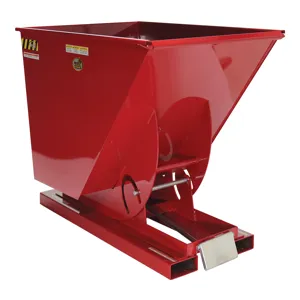 VESTIL D-100-MD-SR Self Dumping Hopper, Medium Duty, 1 cu. yd., 4000 Lb., Soda Red, Steel | AG7PWA