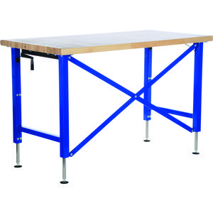 VESTIL EWB-6030 Manual Adjustable Ergonomic Work Bench, 60 Inch x 30 Inch Size, Blue/tan | AG7RRW