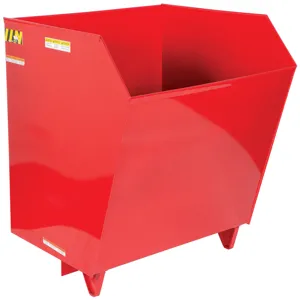 VESTIL H-150-HD-SR Self Dumping Hopper, Heavy Duty, Low Profile, 1.5 cu. yd., 6000 Lb., Red, Steel | AG7TNX