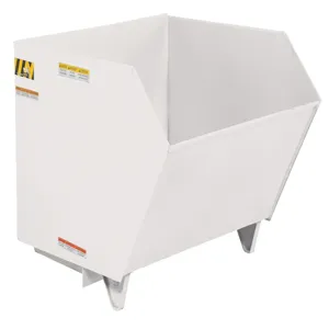 VESTIL H-50-HD-WHT Self Dumping Hopper, Heavy Duty, Low Profile, 0.5 cu. yd., 6000 Lb., White, Steel | AG7TRE