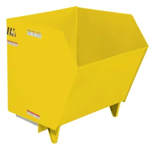 VESTIL H-100-MD-YEL Self Dumping Hopper, Medium Duty, Low Profile, 1 cu. yd., 4000 Lb., Yellow, Steel | AG7TNQ