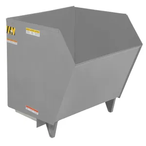 VESTIL H-100-HD-GY-SG Self Dumping Hopper, Heavy Duty, 1 cu. yd., 6000 Lb., Battleship Gray, Steel | AG7TMU