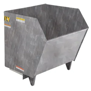 VESTIL H-100-HD-GAL Self Dumping Hopper, Heavy Duty, Low Profile, 1 cu. yd., 6000 Lb., Galvanized, Steel | AG7TMR