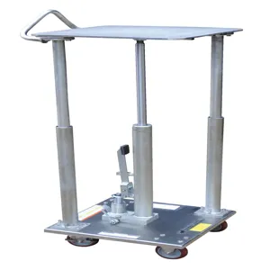 VESTIL HT-05-1818A-PSS Hydraulic Post Table, Partial Stainless Steel 500 Lb. Capacity, 18 x 18 Inch Size | AG7UKD