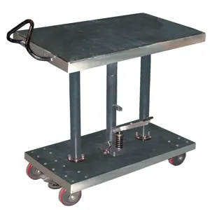 VESTIL HT-10-2036A-PSS Hydraulic Post Table, Partial Stainless Steel 1000 Lb. Capacity, 20 x 36 Inch Size | AG7UKF