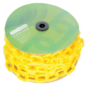 VESTIL PCB-Y-CN Yellow Plastic Chain Barricade, 50 Feet | AG7WVC