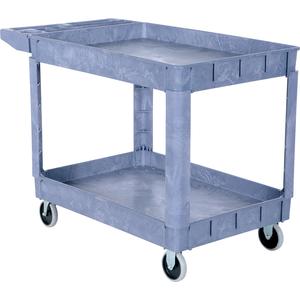 VESTIL PLSC-2-2436 Plastic Utility Cart, 2 Shelves, 24.5 x 36 Inch Size | AG7XFN