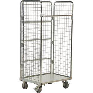 VESTIL ROL-120 Galvanised Nestable Roller Container, 24 Inch x 66 Inch Size | AG7XZV