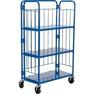 VESTIL ROL-1834-3 Blue Nestable Roller Container, 34 Inch x 59 Inch Size | AG7XZW