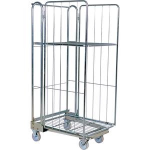 VESTIL ROL-85 Galvanised Nestable Roller Container, 27.5 Inch x 68.3 Inch Size | AG7YAC