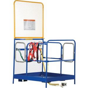 VESTIL WP-4848-84B-DD-FF Work Platform, 2 Door Entry, Full Featured, 48 x 48 Inch Size, 1000 lb., Blue, Steel | AG8CJT