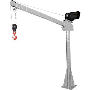 VESTIL WTJ-20-3-DC-GAL Galvanized Steel DC Powered Jib Crane, 3-5 Feet Boom, 2000 Lb. Capacity, Gray | AG8CNG