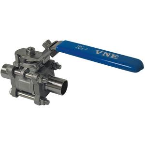 VNE STAINLESS E90WW-62.5 Sanitary Ball Valve 316 Stainless Steel 2-way Weld | AA2TKQ 11A434