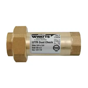 WATTS 3/4 LF7 U2-2 Dual Check Valve 3/4 Inch FNPT | AH9YZN 46A960