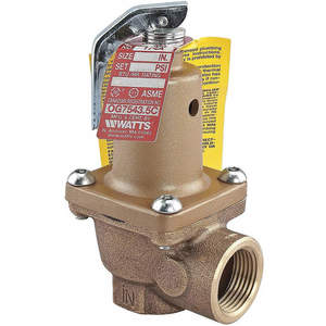 WATTS LF174A-125-1-1/4 Boiler Pressure Relief Valve, Inlet Size 1-1/4 Inch, Relief Pressure 125 Psi | AH2NGU 29YL99
