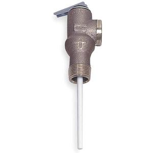 WATTS LL100XL Temperature & Pressure Relief Valve, Shank Length 2 Inch, Size 3/4 Inch, Brass | AC3XFZ 2XE95 / 953001