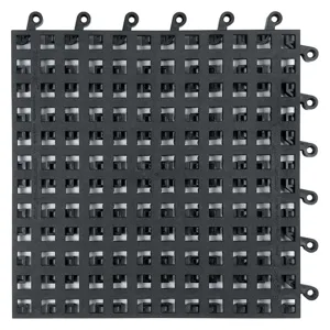 WEARWELL 560 Modular Drainage Tiles Black 18 x 18 inch - Pack of 10 | AA4ELQ 12H392