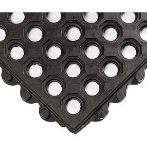 WEARWELL 572 Modular Drainage Mat Black 3 x 3 feet Natural Rubber | AD2WME 3VGH9