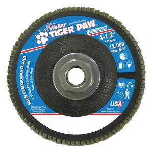 WEILER 51165 Flap Disc Type 27 4-1/2 inch Diameter 40 Grit | AF9TEH 30TT83