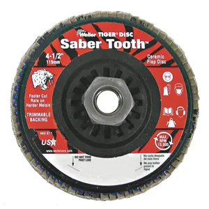 WEILER 50121 Arbor Mount Flap Disc 4-1/2 Inch 40 Coarse | AD7UDZ 4GJJ1