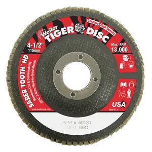 WEILER 50130 Flap Disc Ceramic Alumina Type 27 40 Grit | AH8KDL 38UZ42