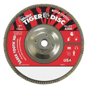 WEILER 50140 Flap Disc Ceramic Alumina 7 inch 8600 rpm | AH8KDX 38UZ52