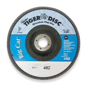 WEILER 50843 Arbor Mount Flap Disc 7 Inch 40 Coarse | AC8NLM 3CU23