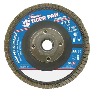 WEILER 51125 Flap Disc Type 29 4-1/2 Inch Diameter 60 Grit | AF9TED 30TT78