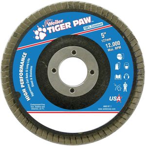 WEILER 51134 Abrasive Flap Disc Medium 5 inch Phenolic | AG2CHG 31GG21
