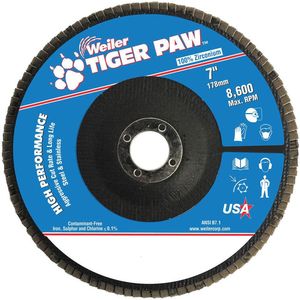 WEILER 51137 Abrasive Flap Disc Medium 7 inch Phenolic | AG2CHJ 31GG23